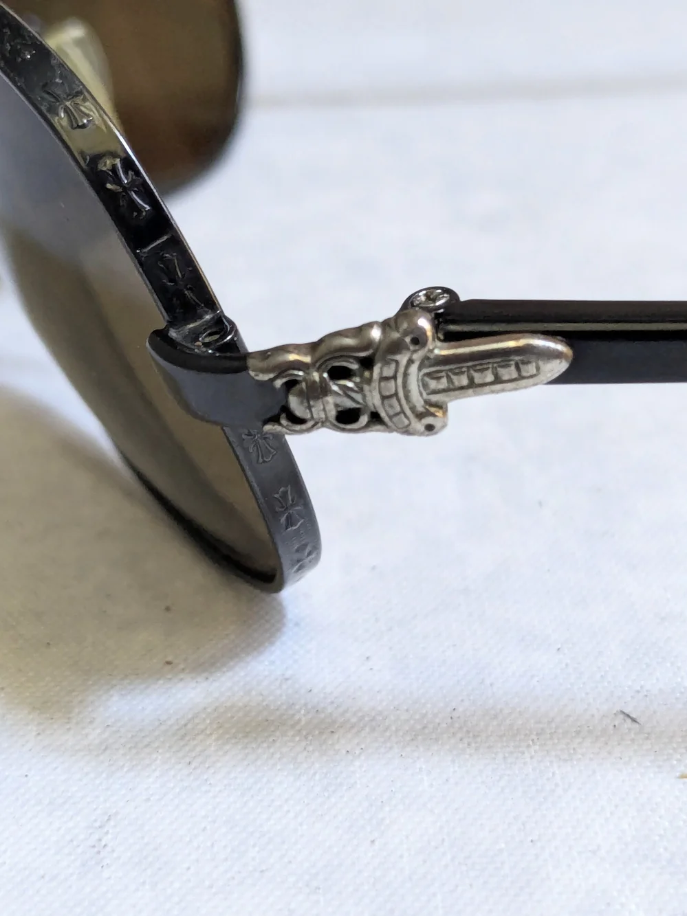 Chrome Hearts Aviator Sunglasses with Brown Lenses 'Red' Black Frames